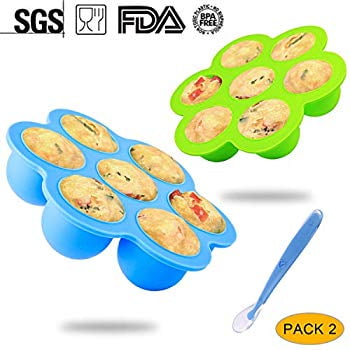7 Pot Multipurpose Silicone Egg Bites Kid Baby Food Container Storage  